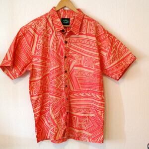 Eveni Pacific Men's Classic Shirt Coral Hawaiian Print Resort 3XL